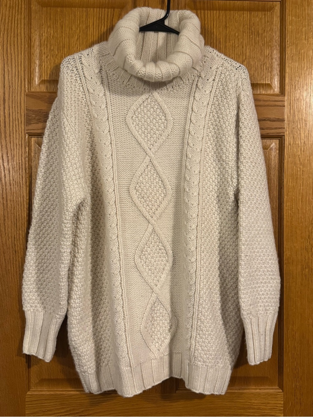 The Territory Ahead Merino Wool Baby Alpaca Cable Knit Sweater M Cream